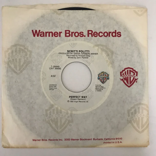Scritti Politti "Perfect Way" 45 Record - 7" 1985 CNY3689S EXC