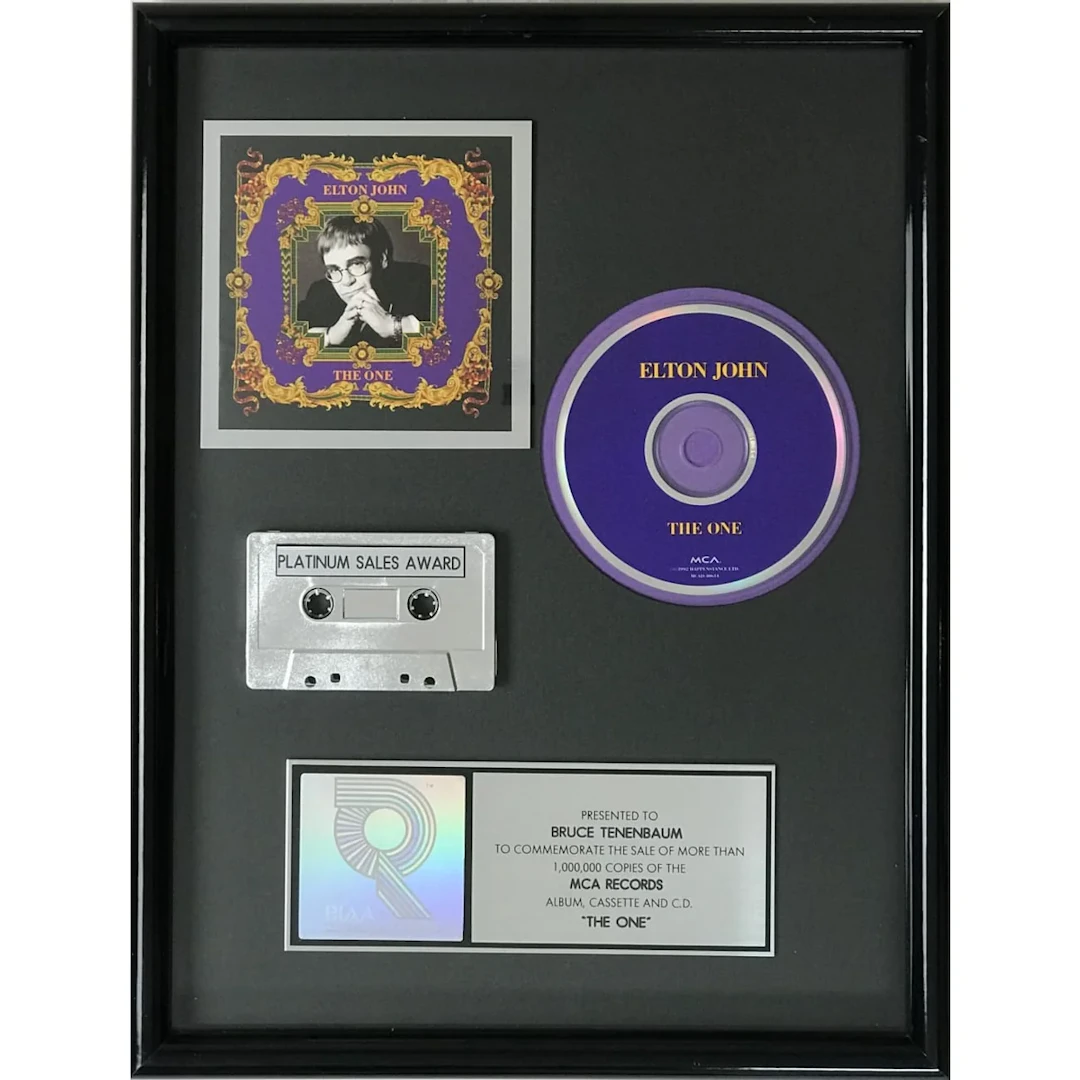 Elton John The One RIAA Platinum Album Award