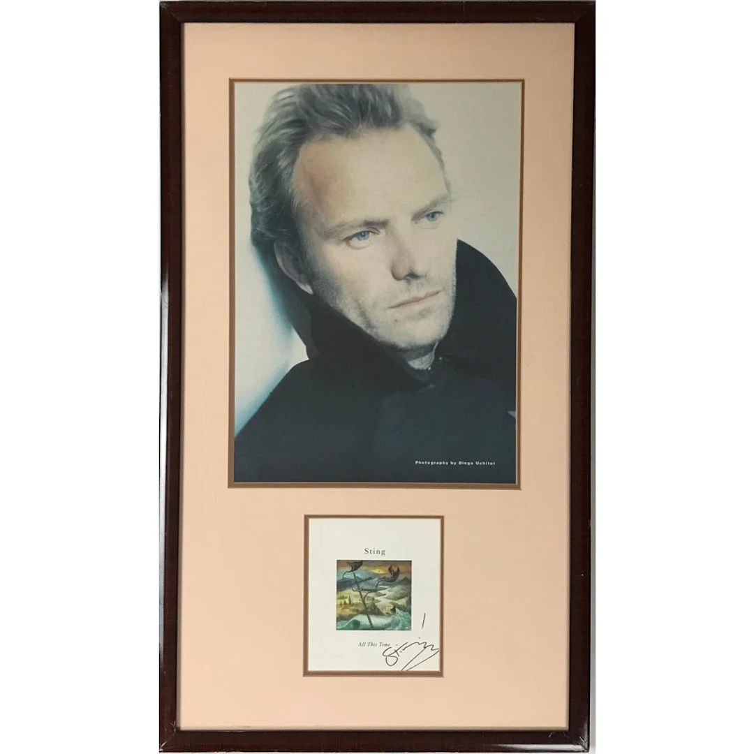 Sting Autographed All This Time CD Collage w/BAS LOA