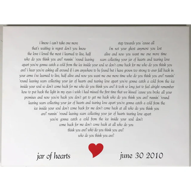 Christina Perri "Jar Of Hearts" Lyrics Promo Artwork
