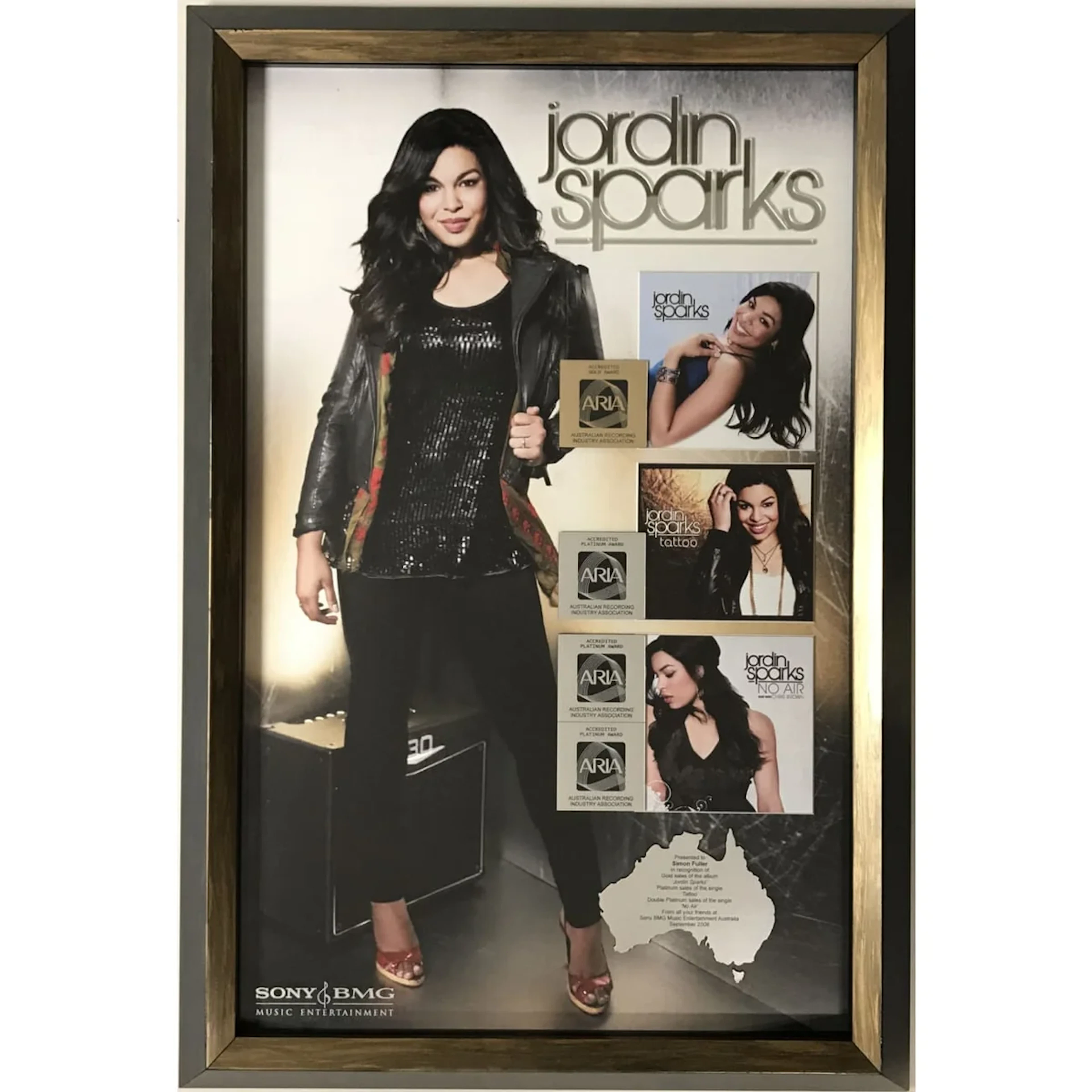 Jordin Sparks ARIA (Australian) Multi-Platinum Combo Award