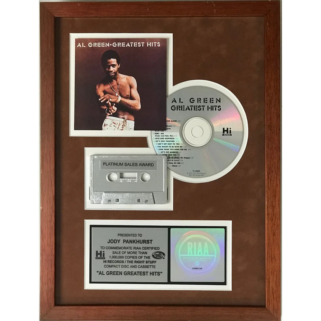 Al Green Greatest Hits RIAA Platinum Album Award