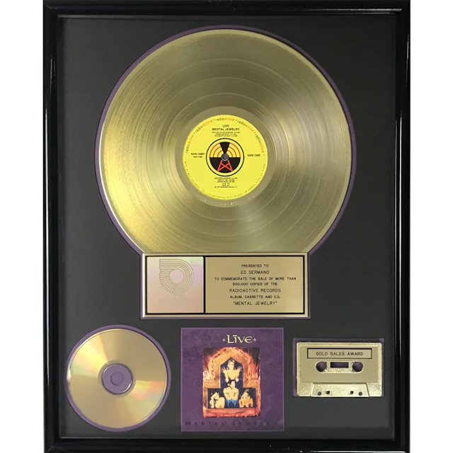 Live Mental Jewelry RIAA Gold Album Award