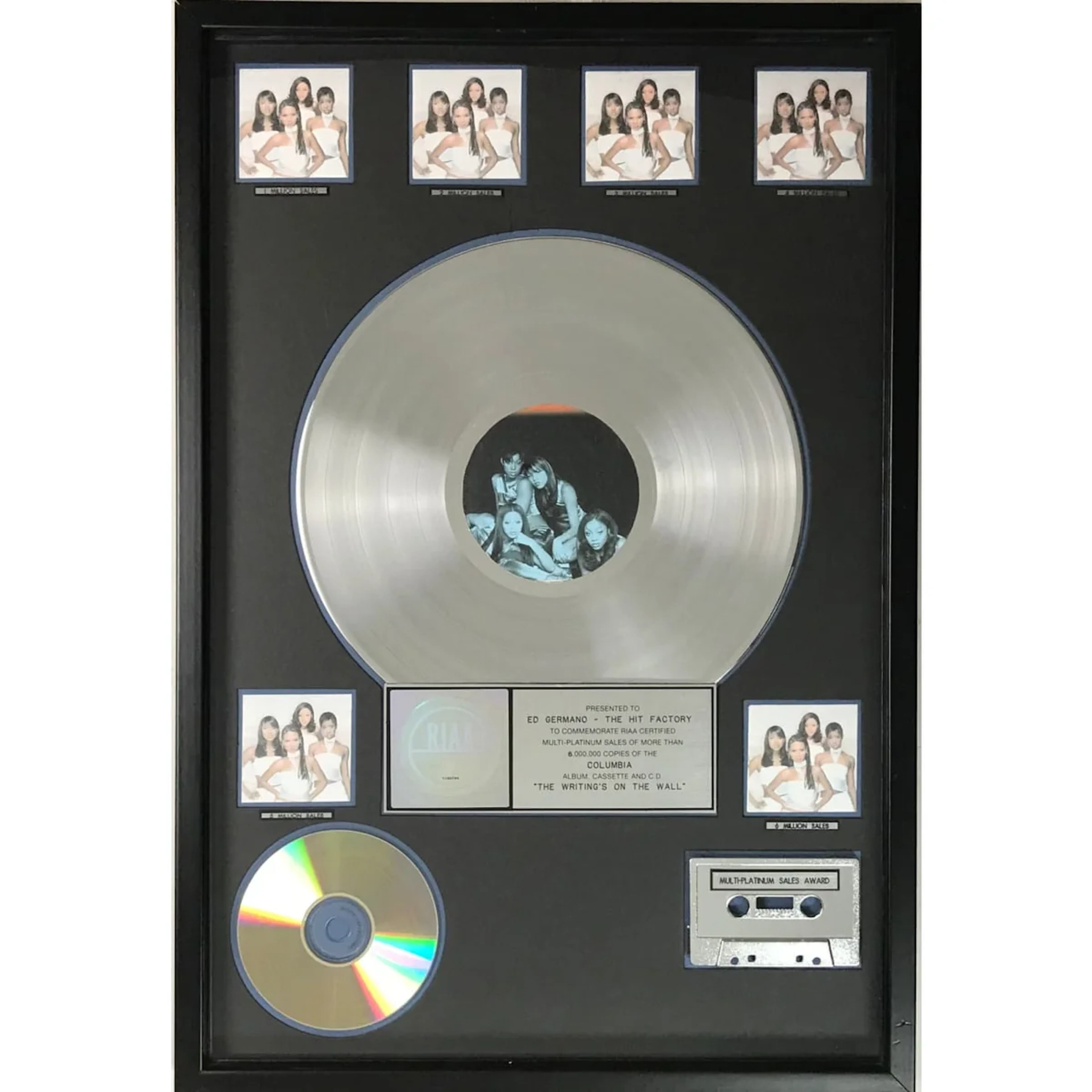 Destiny's Child The Writing's On The Wall RIAA 6x Multi-Platinum Album Award