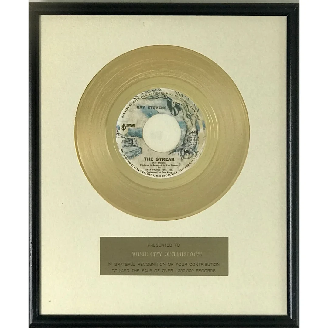 Ray Stevens "The Streak" 1970s Barneby Records 45 Award