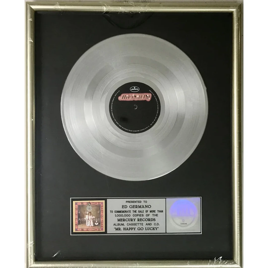 John Mellencamp Mr. Happy Go Lucky RIAA Platinum Album Award - Sealed