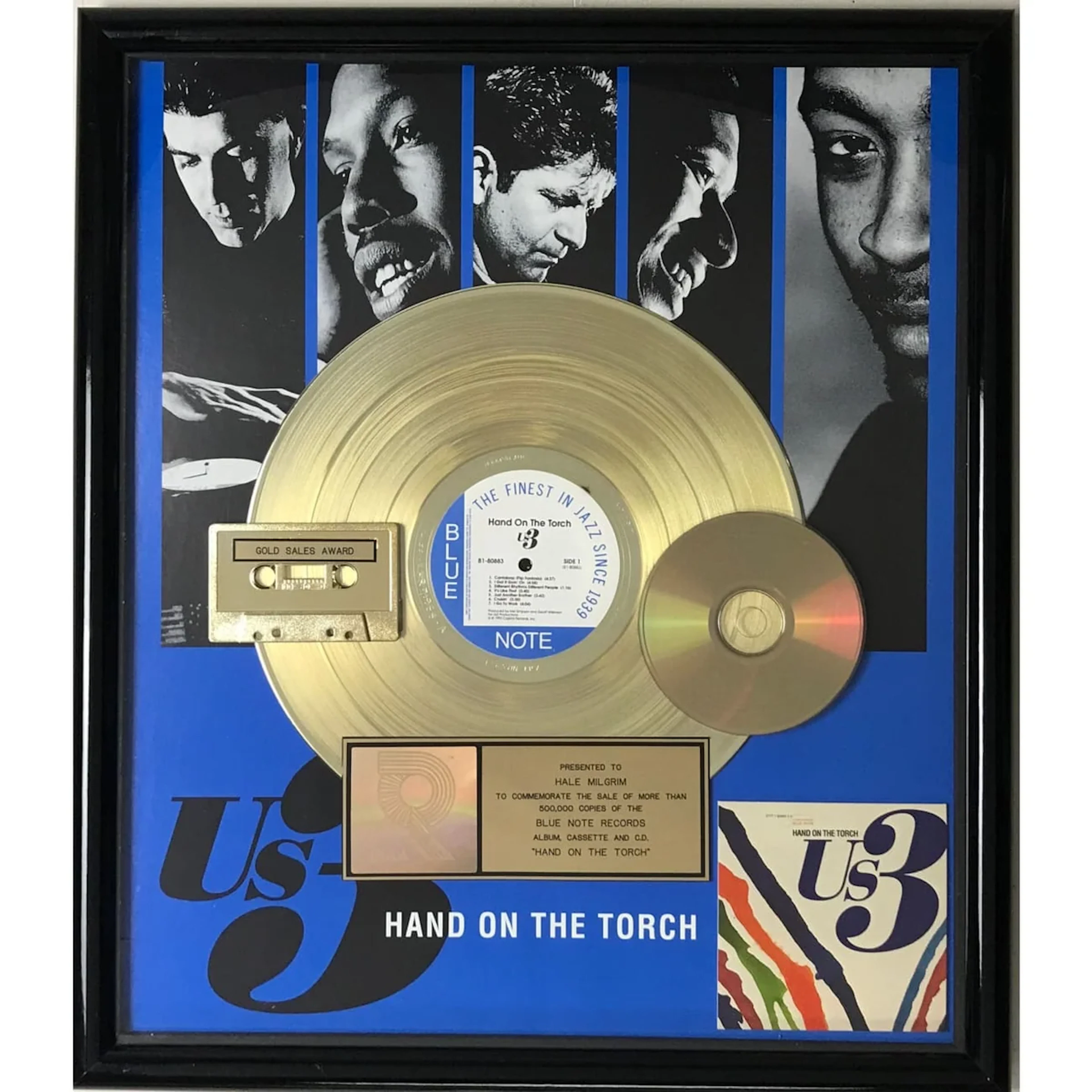 Us3 Hand On The Torch RIAA Gold Album Award