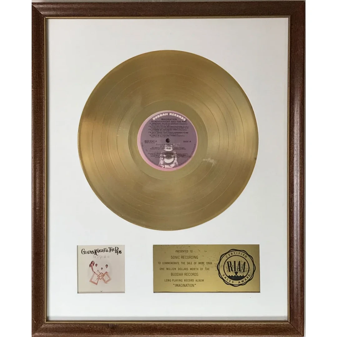 Gladys Knight & the Pips Imagination RIAA Gold Album Award - RARE