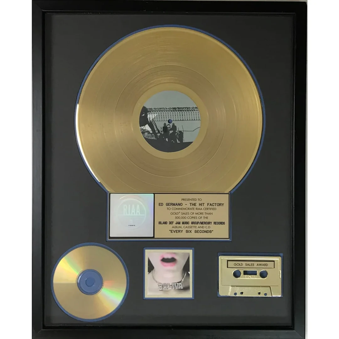 Saliva Every Six Seconds RIAA Gold Album Award