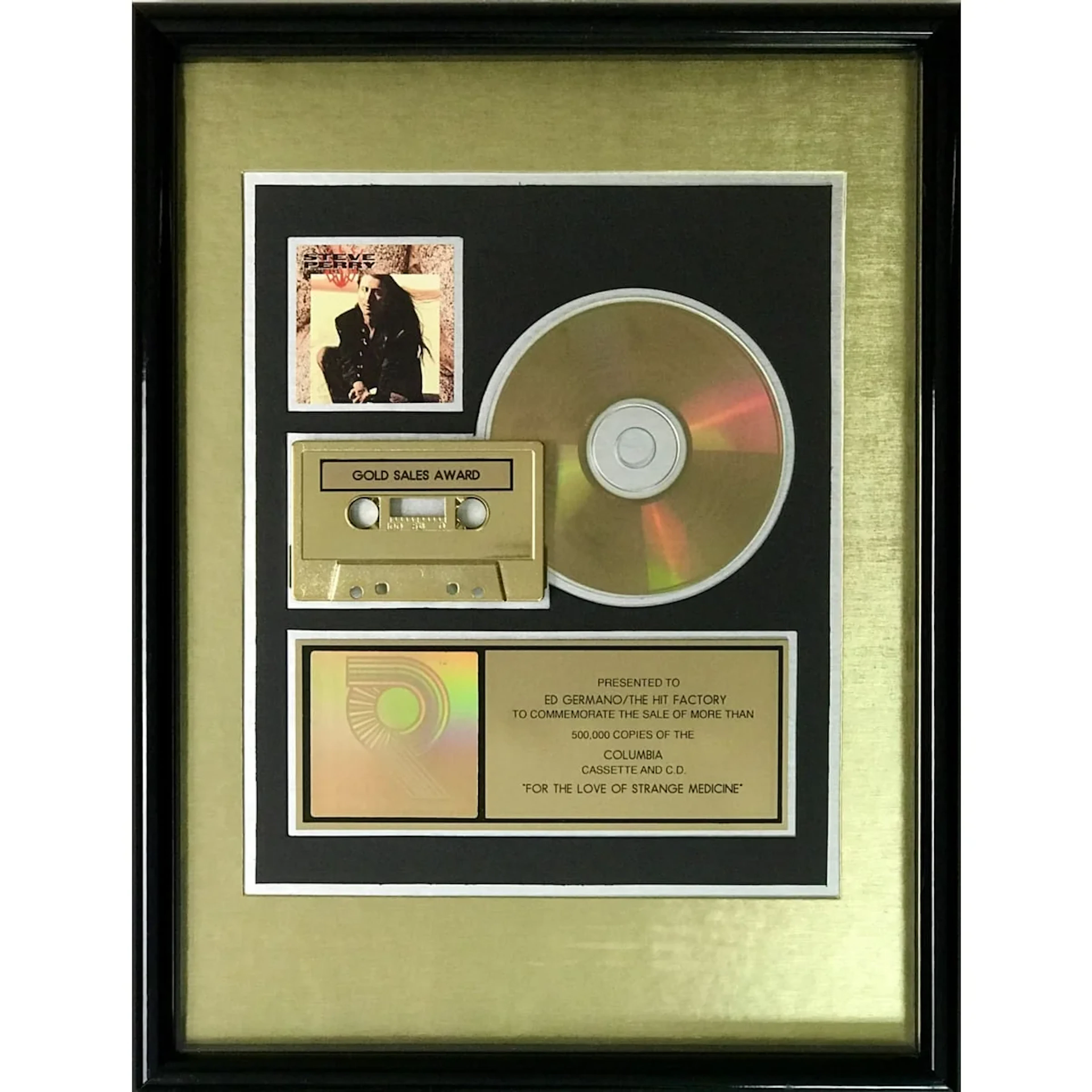 Steve Perry For The Love Of Strange Medicine RIAA Gold Album Award