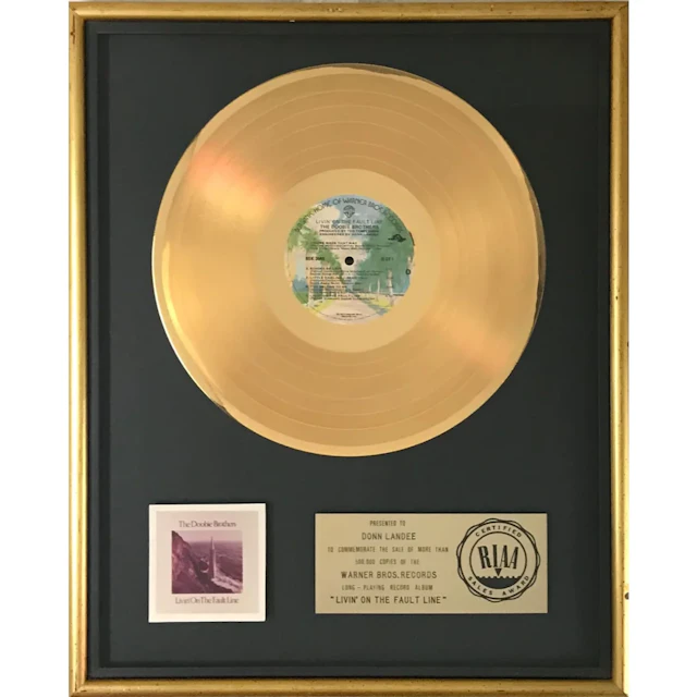 The Doobie Brothers Livin' On The Fault Line RIAA Gold Album Award