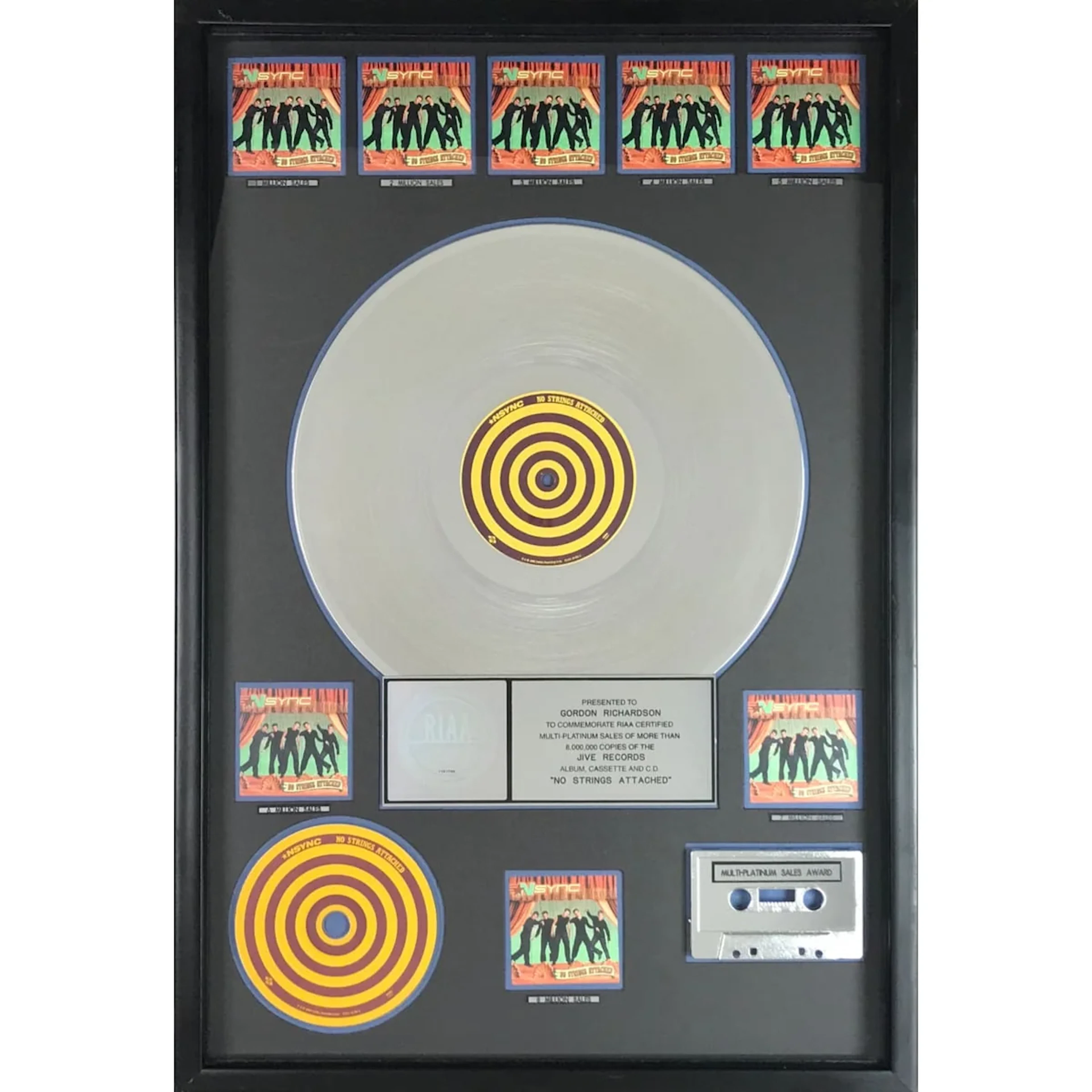 NSYNC No Strings Attached RIAA 8x Multi-Platinum Award
