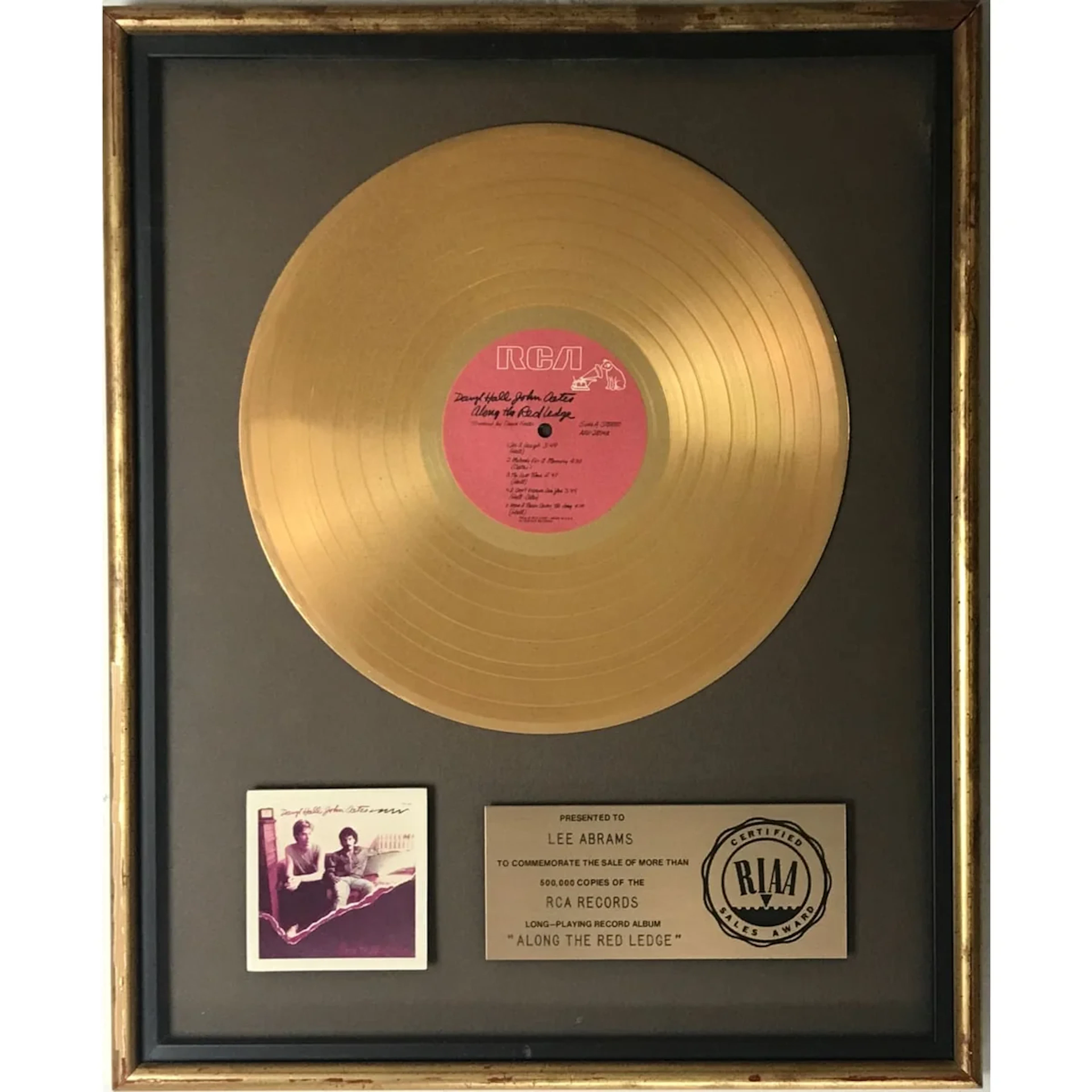 Hall & Oates Along The Red Ledge RIAA Gold Album Award