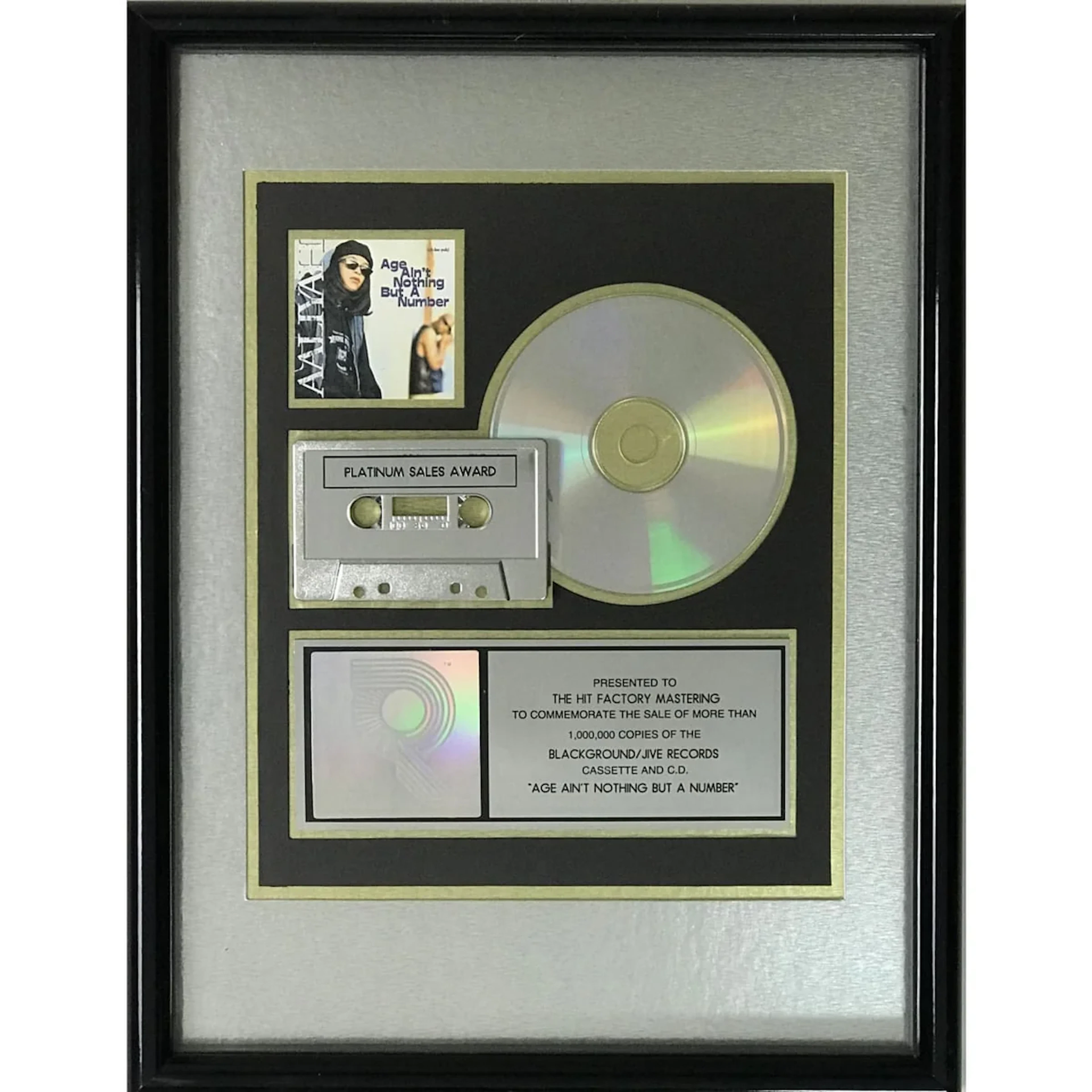 Aaliyah Age Ain't Nothin' But A Number RIAA Platinum Album Award
