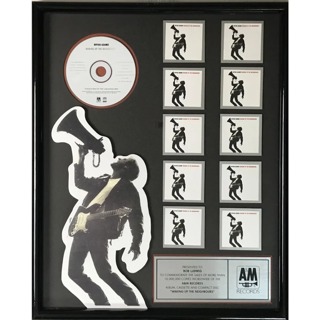 Bryan Adams Waking Up The Neighbours A&M Records 10M Sold Award
