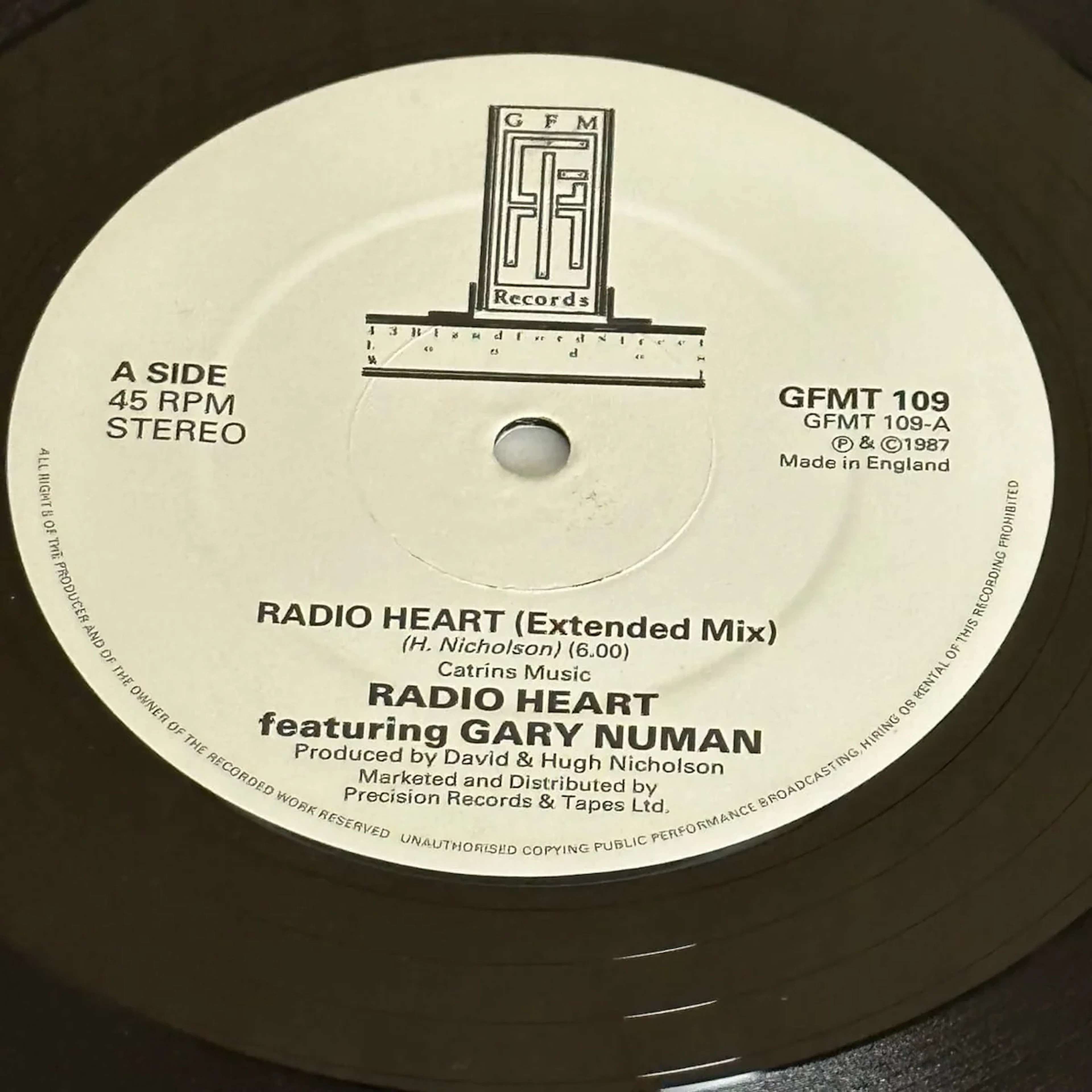 Radio Heart ft. Gary Numan "Radio Heart" 12" Vinyl Import 1987