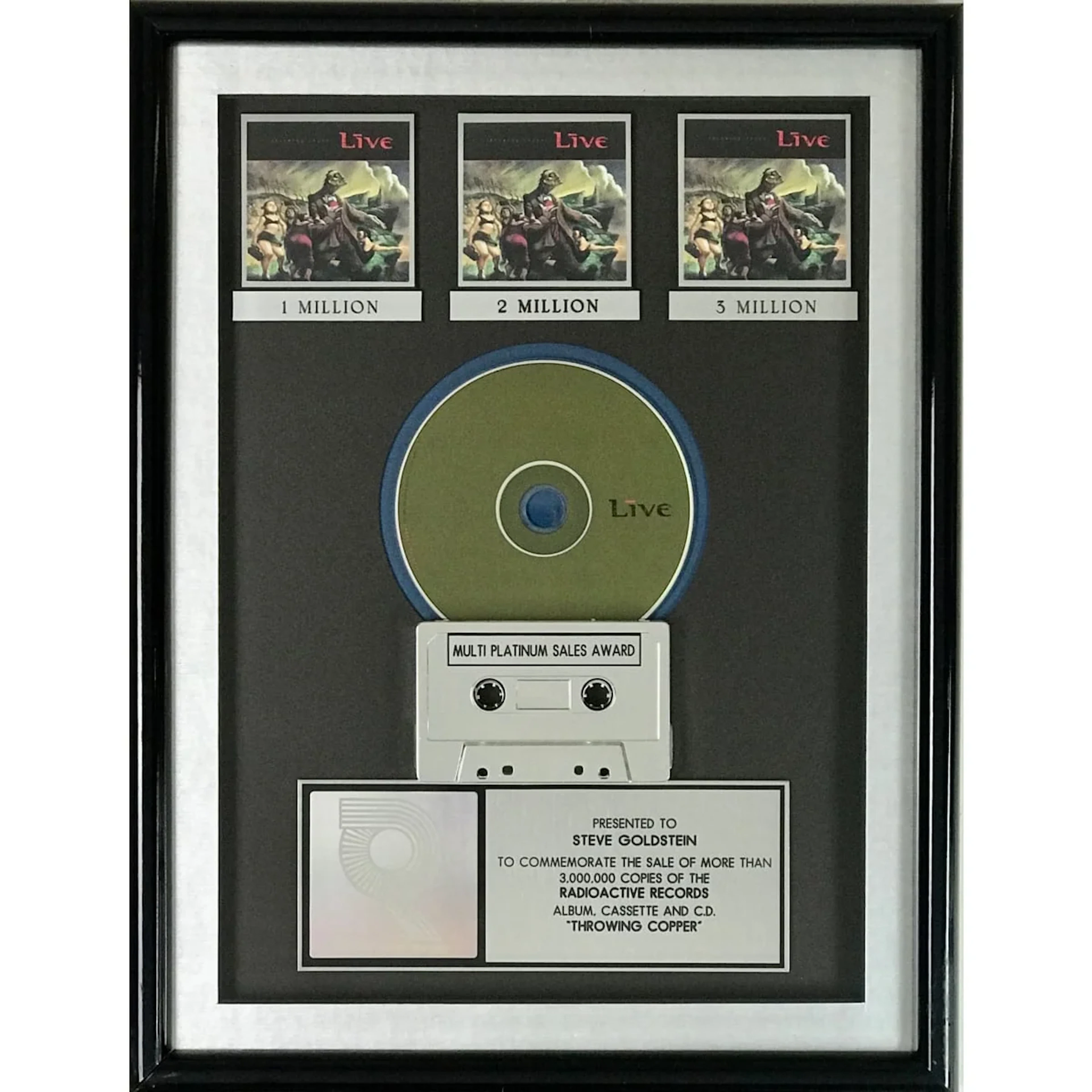 Live Throwing Copper RIAA 3x Multi-Platinum Award
