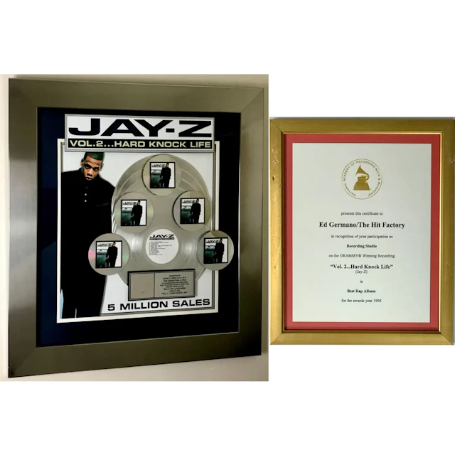 Jay-Z Vol. 2... Hard Knock Life RIAA 5x Multi-Platinum Album Award