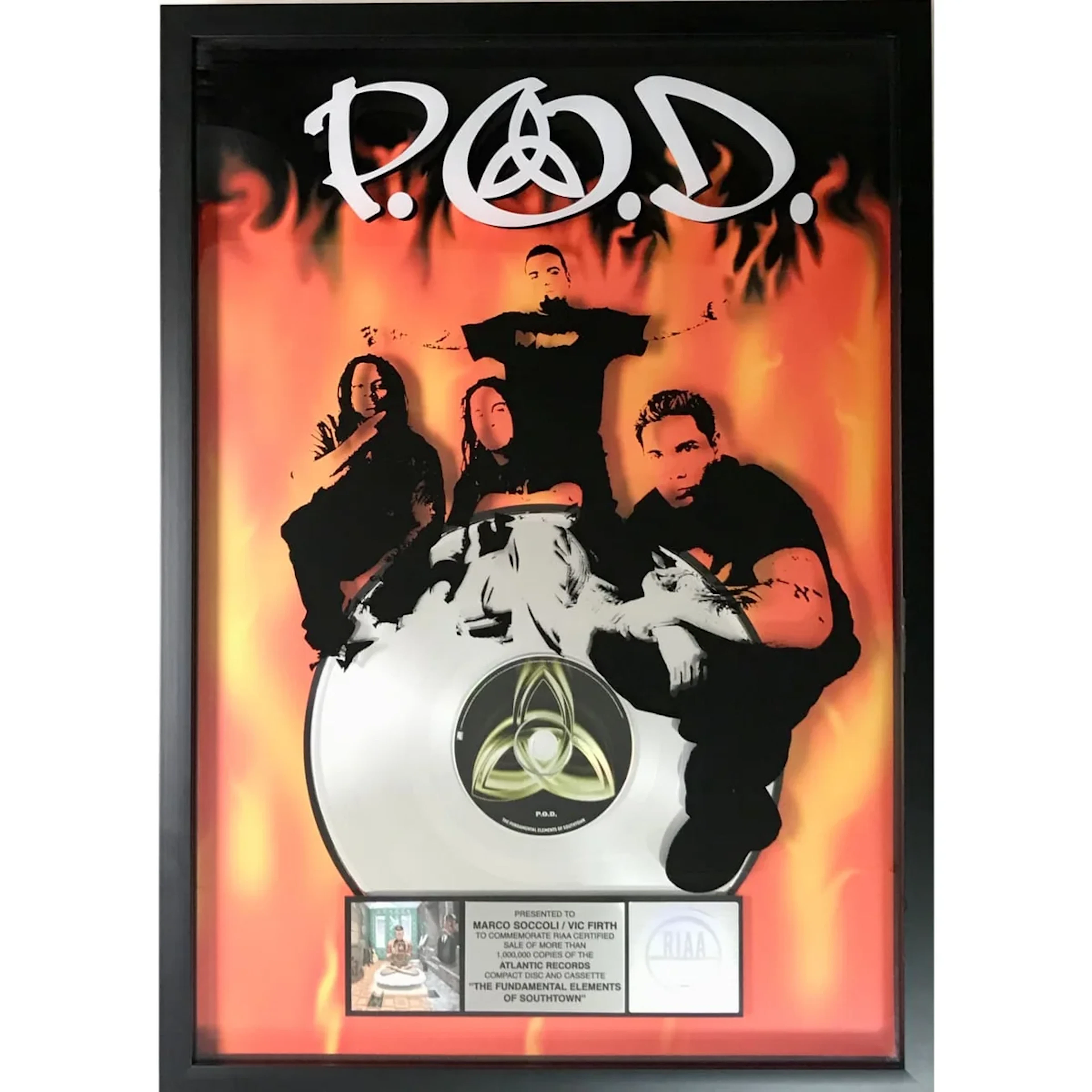 P.O.D. The Fundamental Elements of Southtown RIAA Platinum Album Award