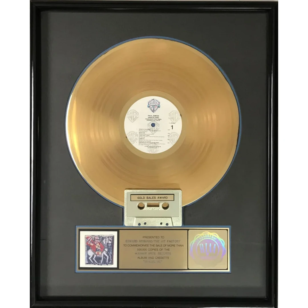Paul Simon Graceland RIAA Gold Album Award
