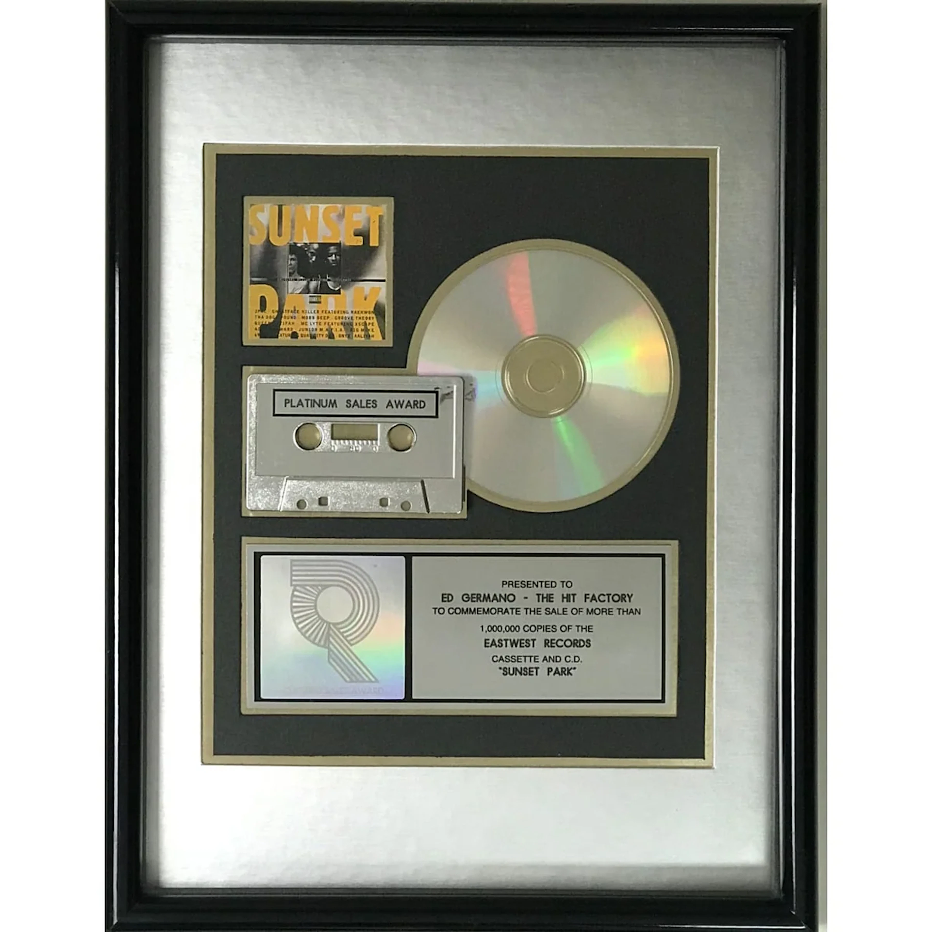 Sunset Park soundtrack RIAA Platinum Album Award