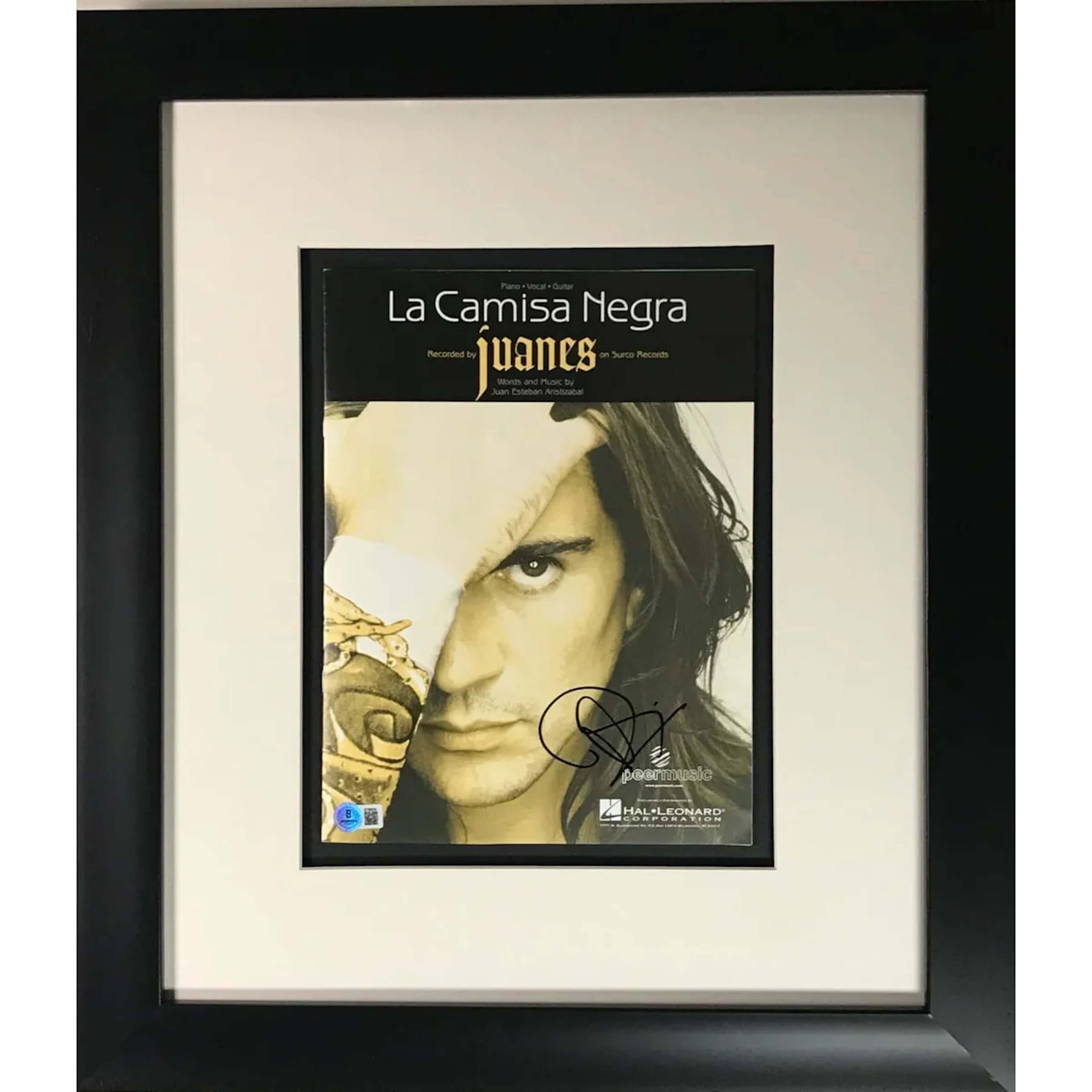 Juanes Signed "La Camisa Negra" Sheet Music w/BAS COA