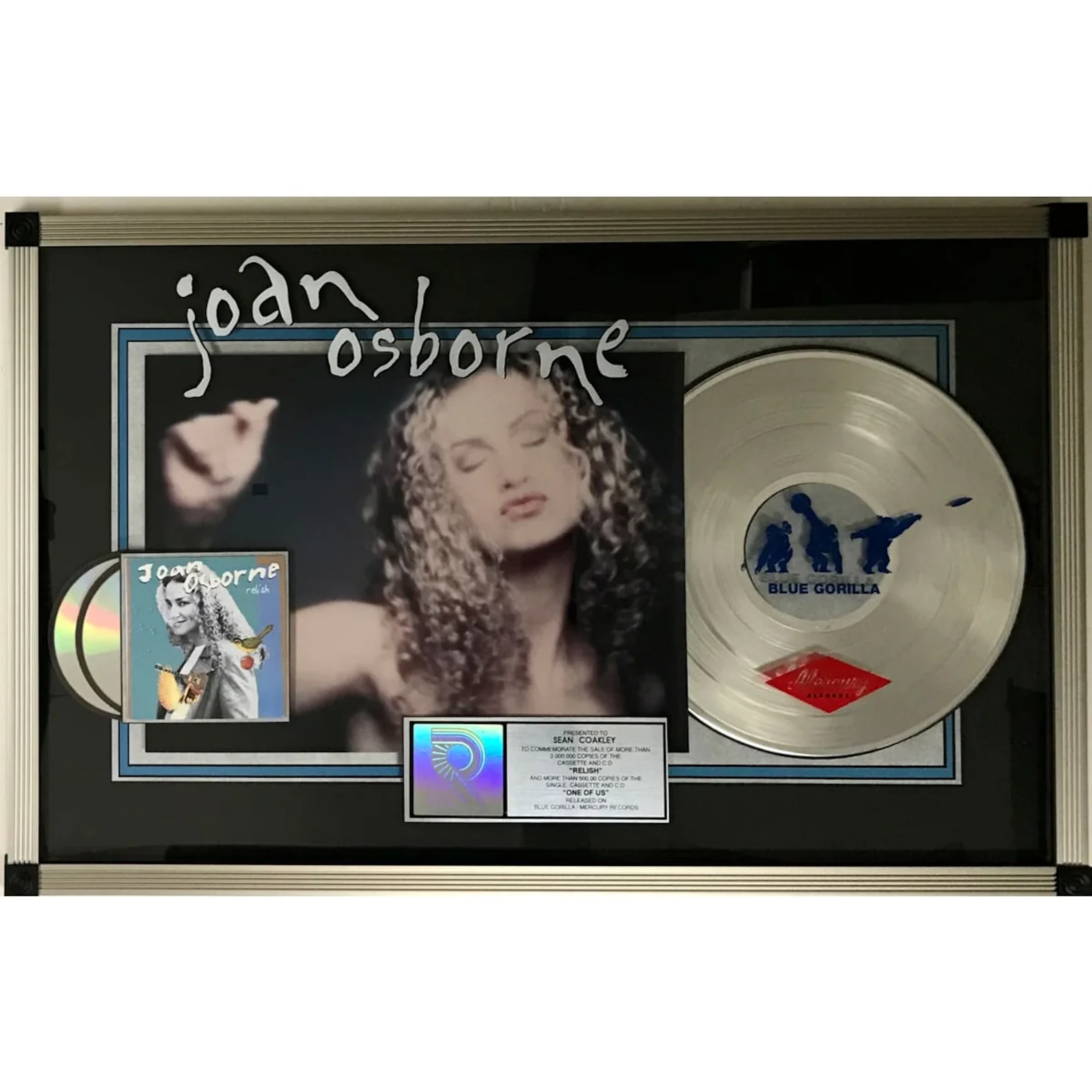 Joan Osborne "One Of Us" RIAA 2x Multi-Platinum Combo Award