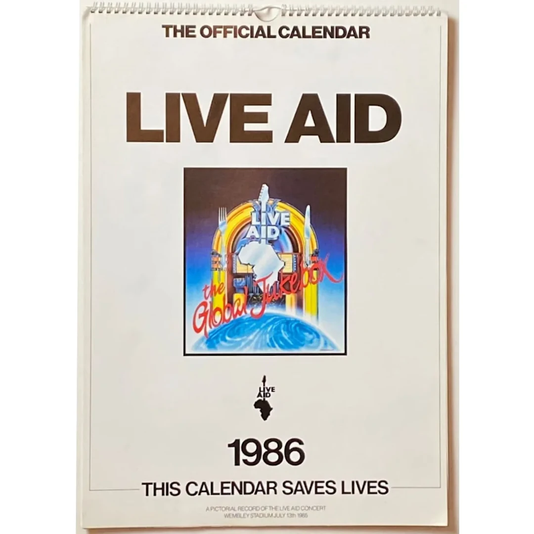 Live Aid Official 1986 Calendar Vintage