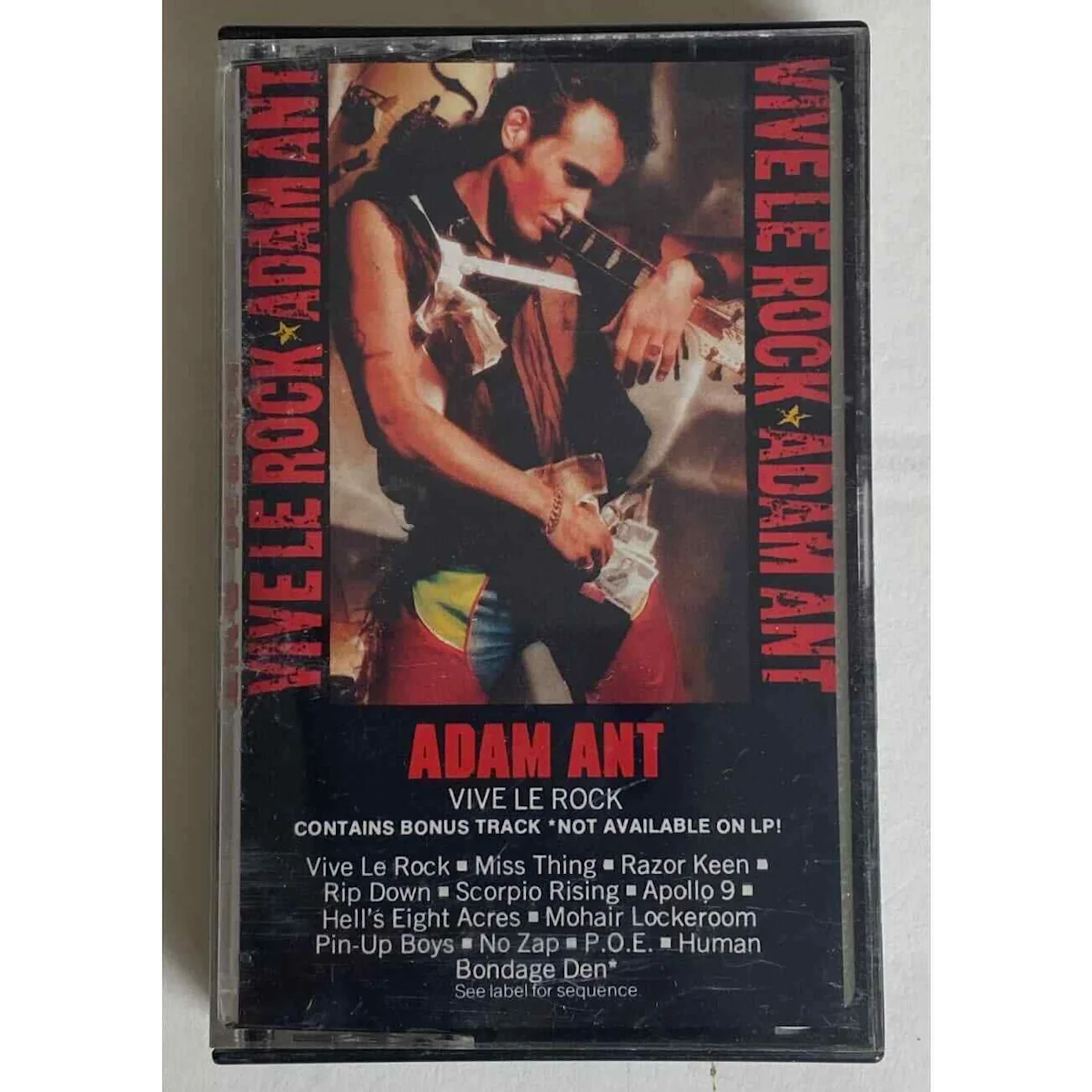 Adam Ant Vive Le Rock 1985 Promo Cassette + bonus track