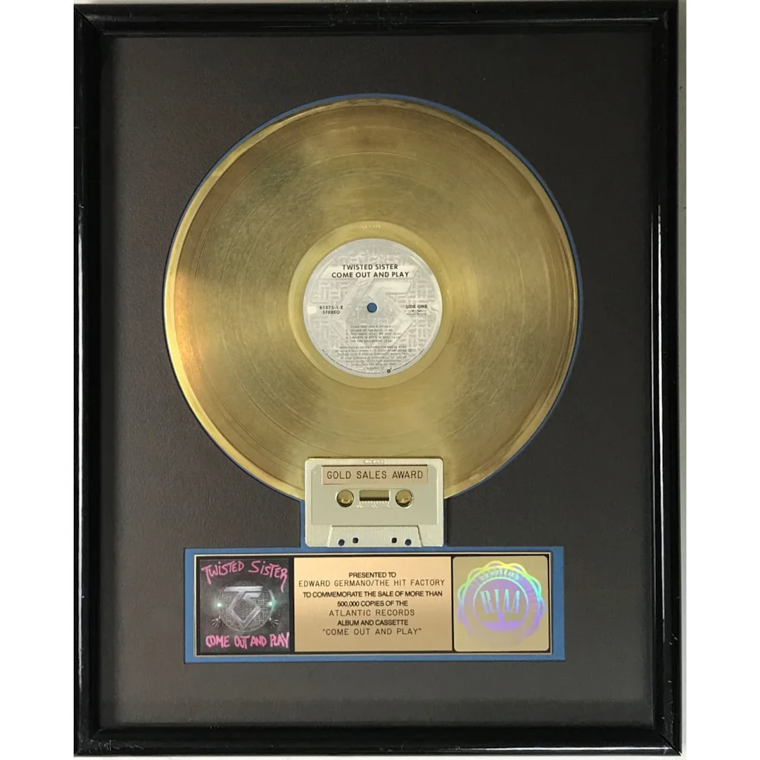Twisted Sister Come Out And Play RIAA Gold Album Award