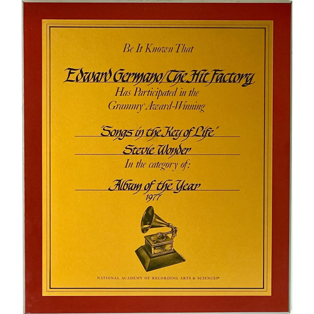 Stevie Wonder Songs In The Key Of Life 1977 Grammy Album Of The Year