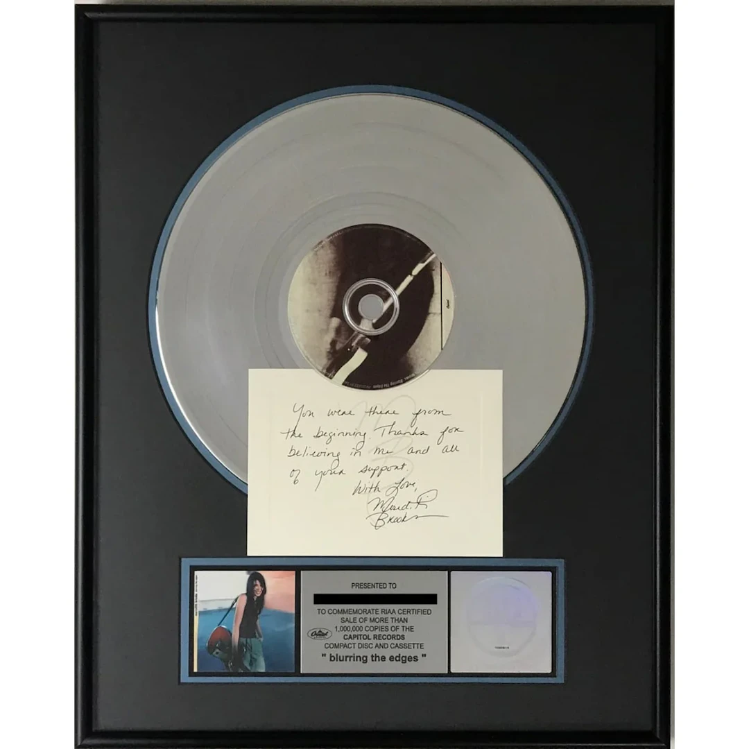 Meredith Brooks Blurring The Edges RIAA Platinum Album Award
