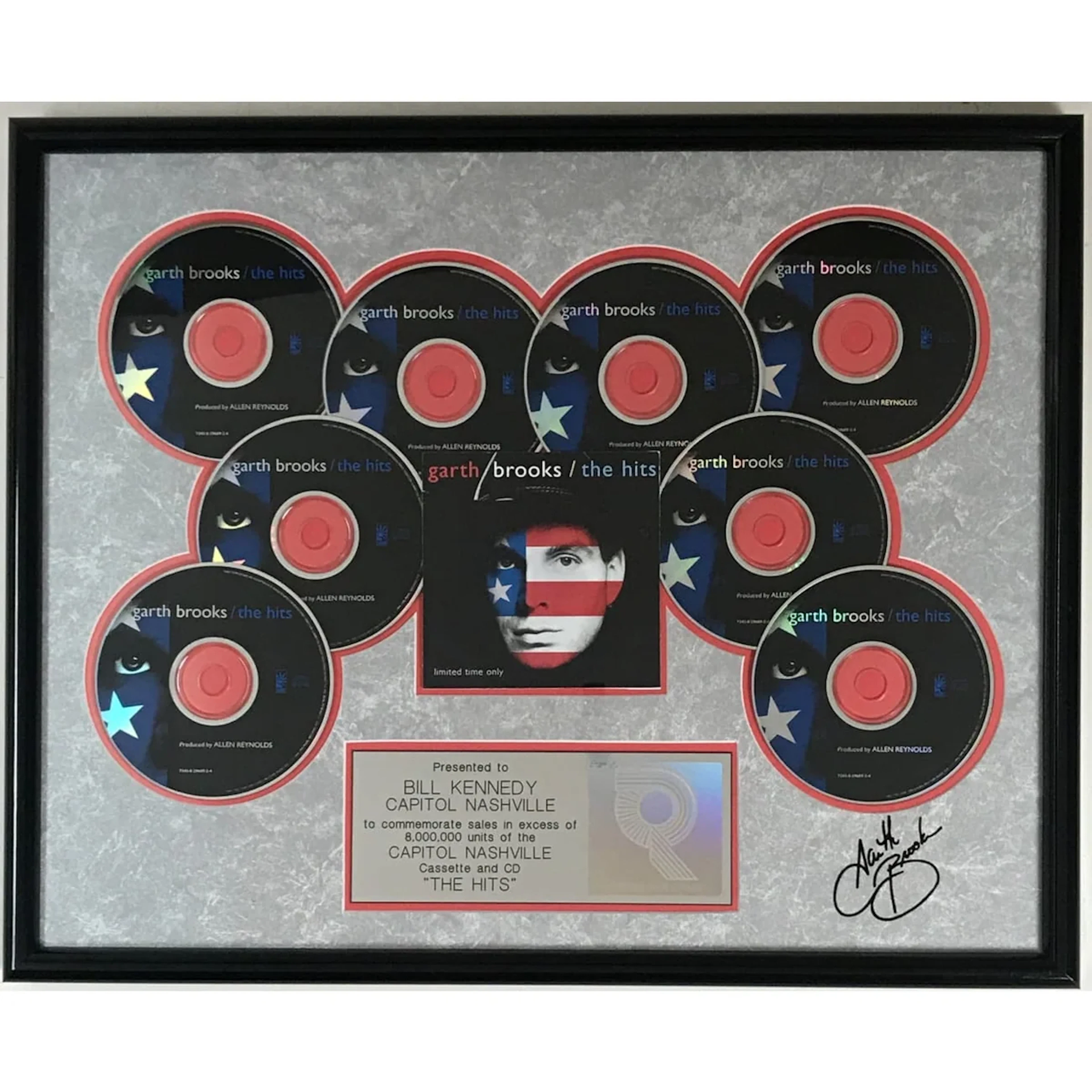 Garth Brooks The Hits RIAA 8x Multi-Platinum Album Award