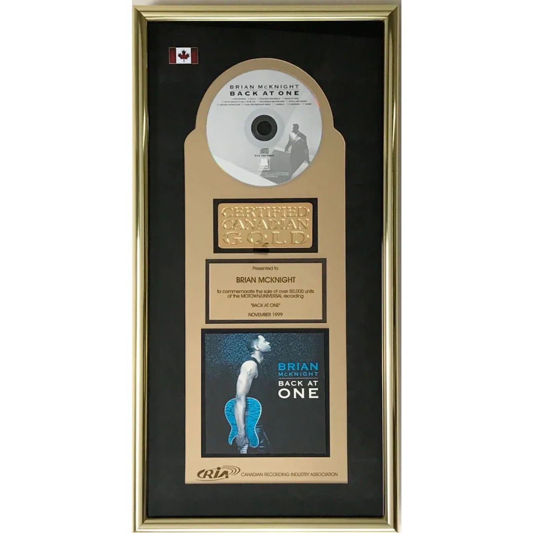 Brian McKnight Back At One CRIA Gold Album Award presented to Brian