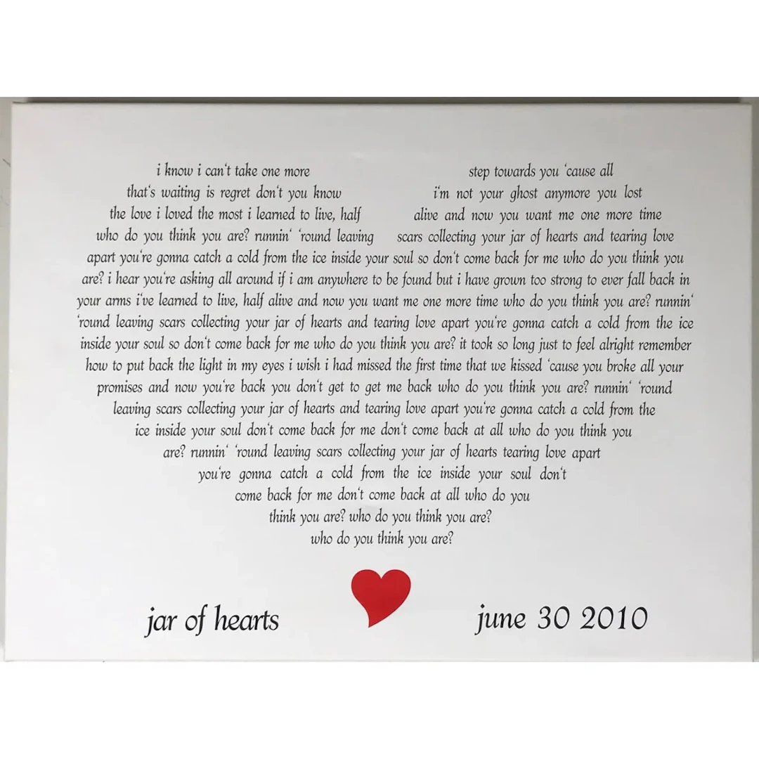 Christina Perri "Jar Of Hearts" Lyrics Promo Artwork