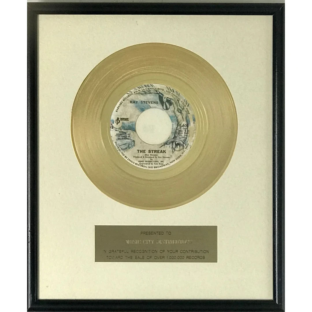 Ray Stevens "The Streak" 1970s Barneby Records 45 Award