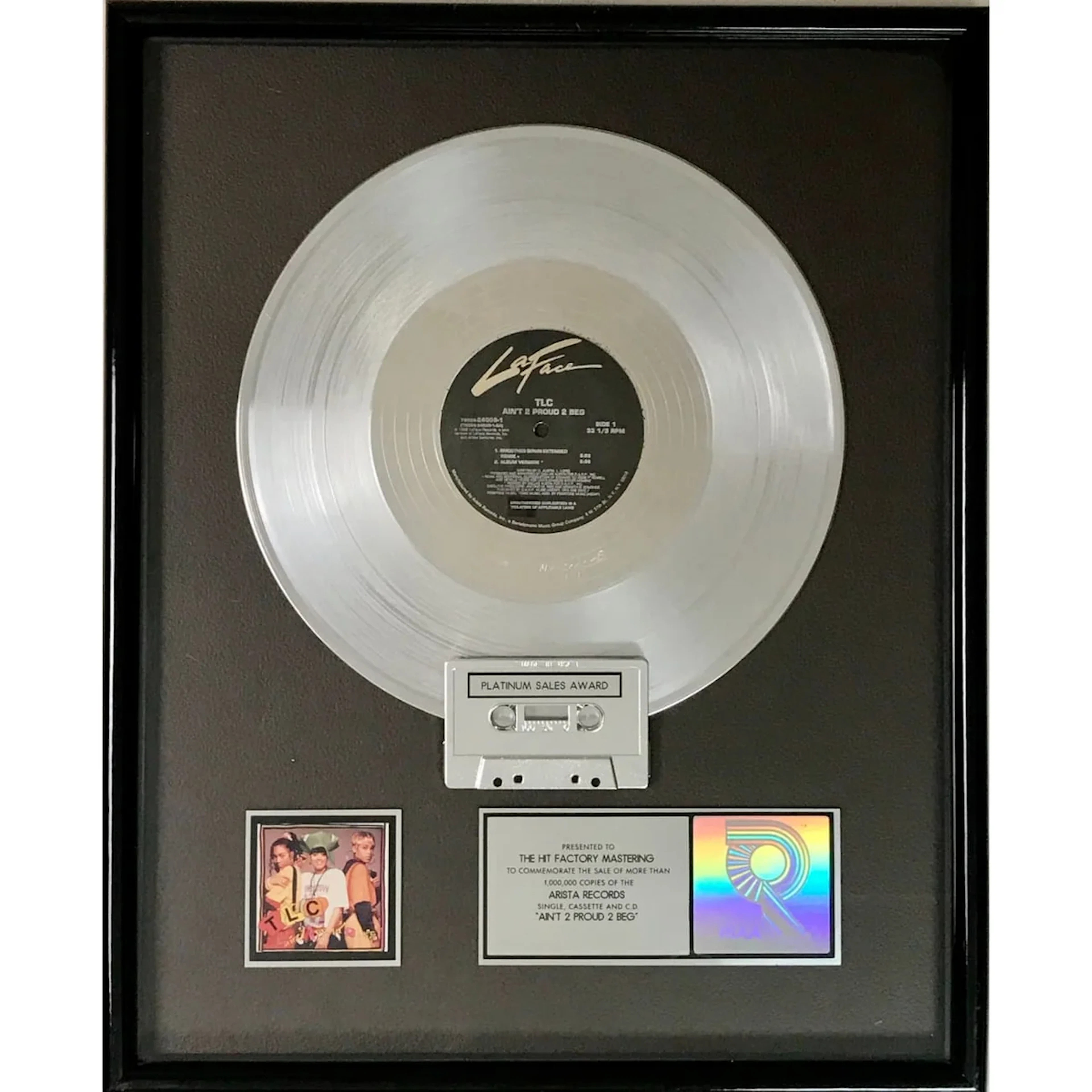 TLC "Ain't 2 Proud 2 Beg" RIAA Platinum Maxi-Single Award