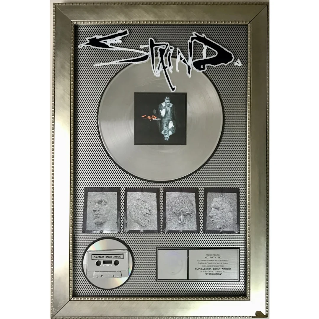 Staind Dysfunction RIAA Platinum Album Award