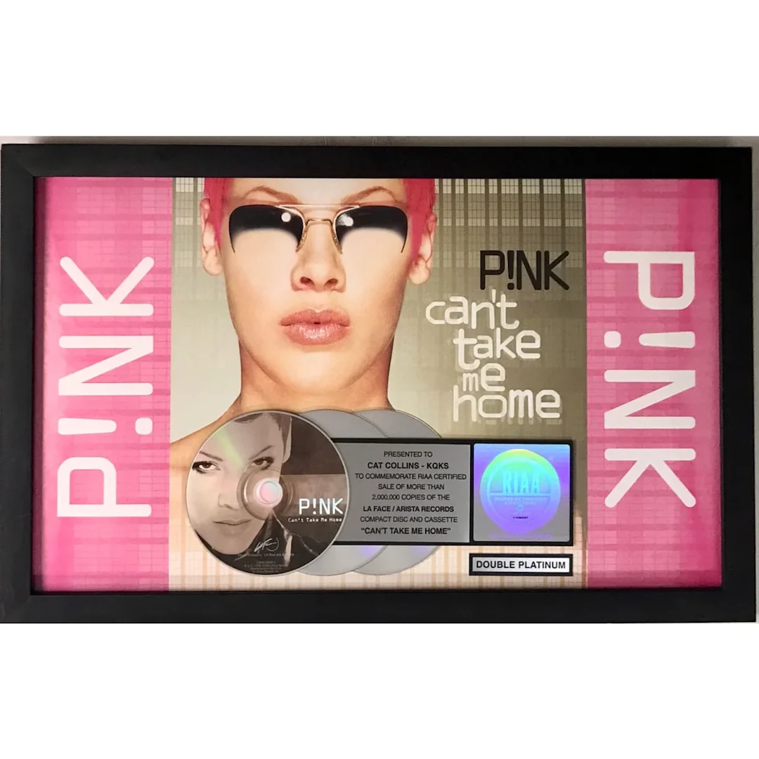 P!nk Can't Take Me Home RIAA 2x Multi-Platinum Album Award