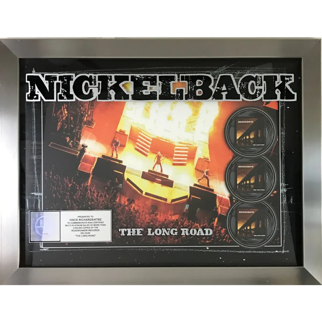 Nickelback The Long Road RIAA 3x Multi-Platinum Album Award