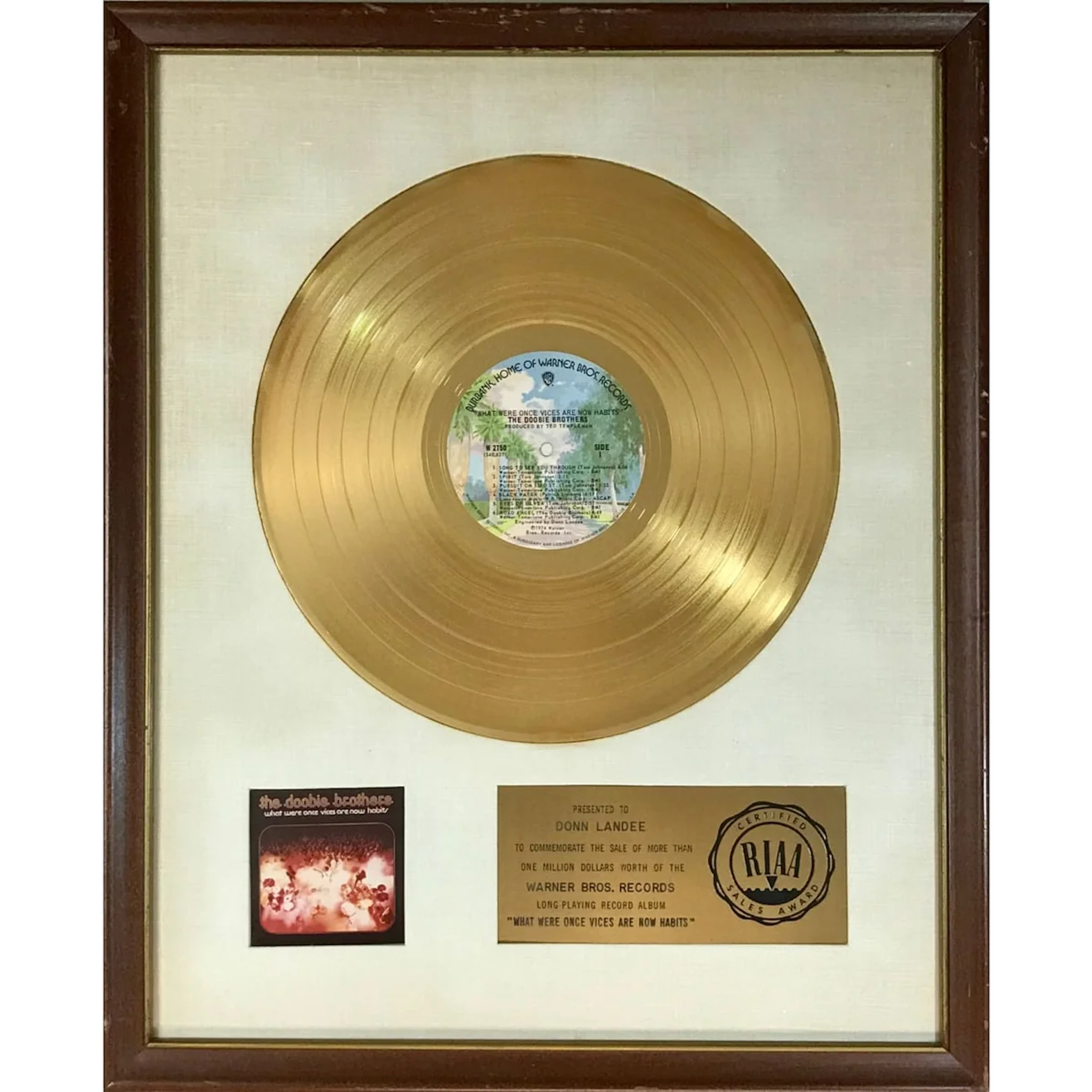 The Doobie Brothers What Were Once Vices Are Now Habits RIAA Gold