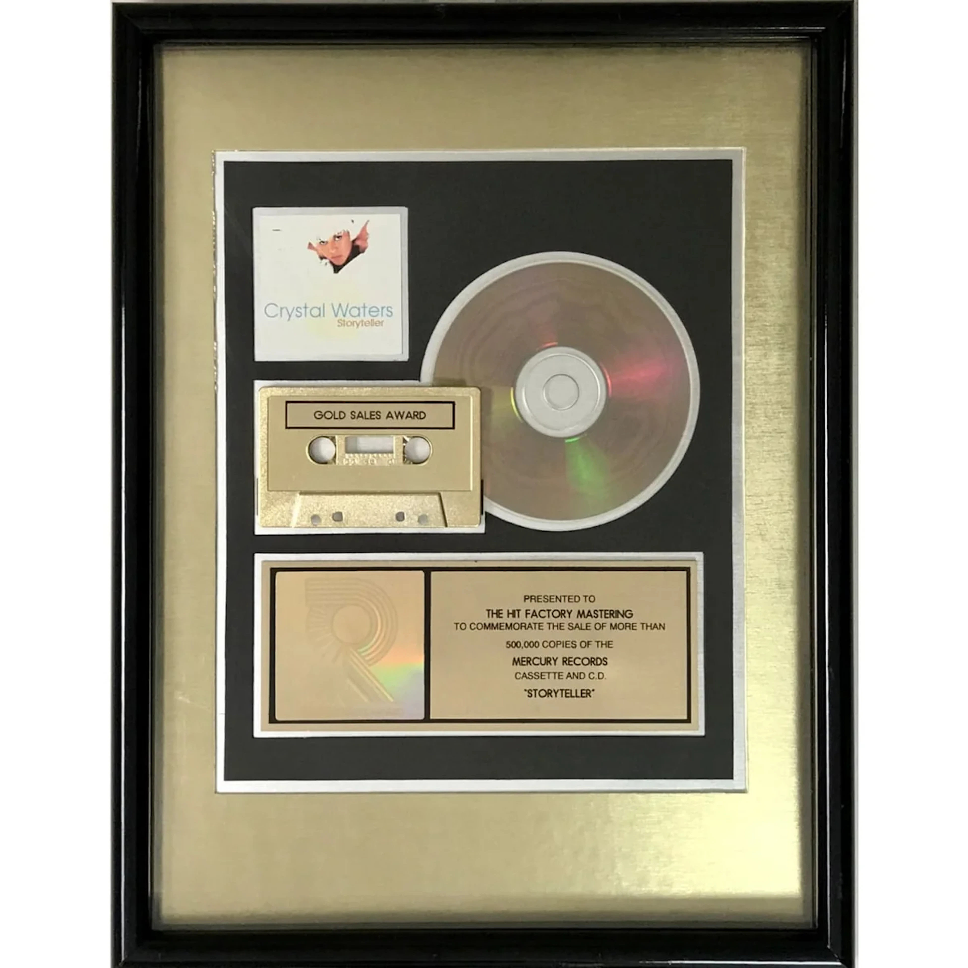 Crystal Waters Storyteller RIAA Gold Album Award