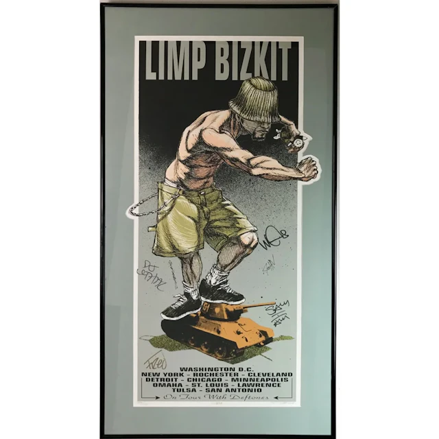 Limp Bizkit Ltd Edition Tour Poster signed by full group