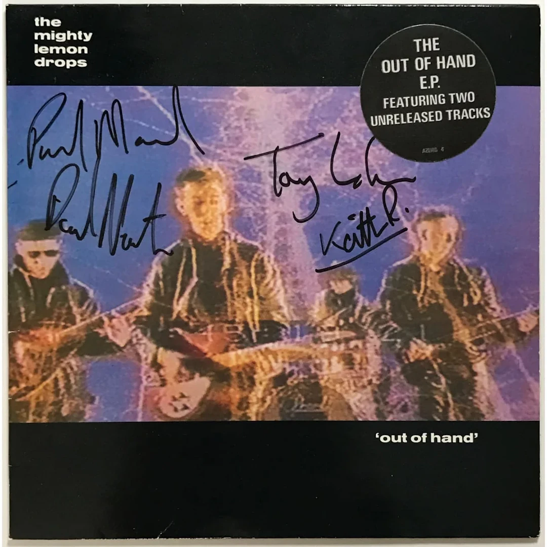 The Mighty Lemon Drops record sleeve signed by group w/Epperson LOA