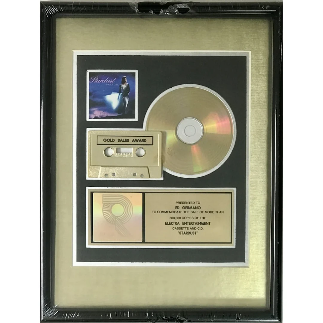 Natalie Cole Stardust RIAA Gold Album Award- NEW, sealed
