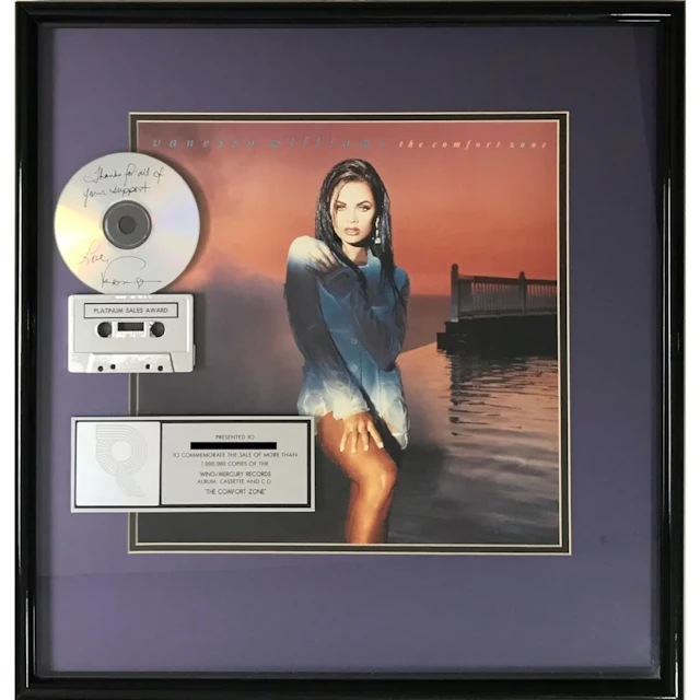 Vanessa Williams The Comfort Zone RIAA Platinum Album Award