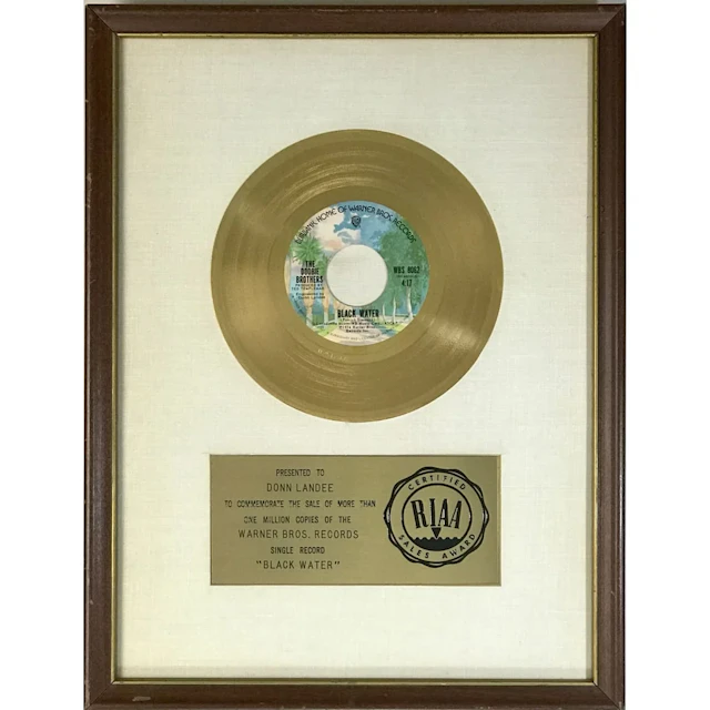 The Doobie Brothers "Black Water" RIAA Gold 45 Award - RARE
