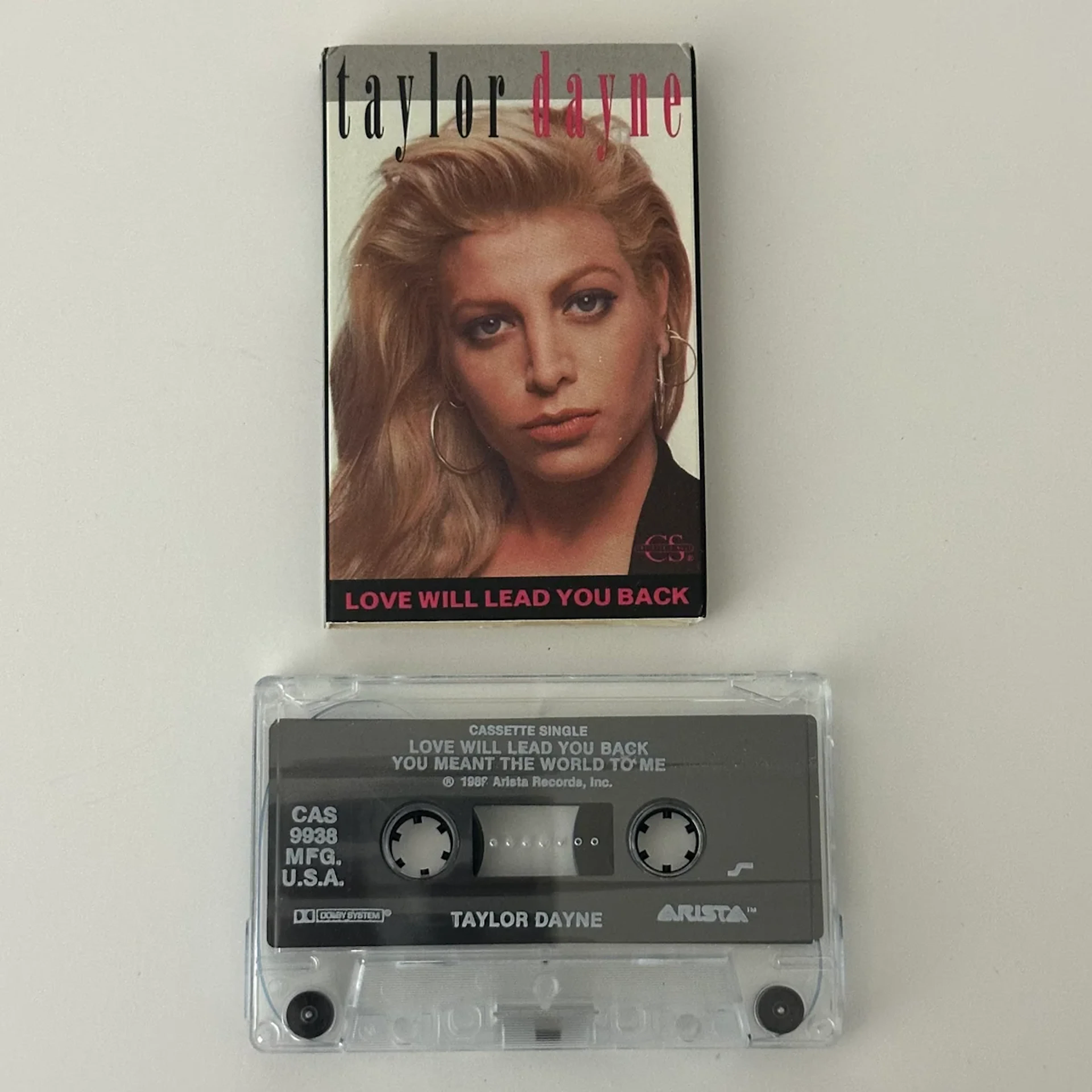 Taylor Dayne "Love Will Lead You Back" 1990 Cassette Single CAS-9938