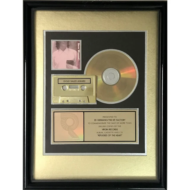 Steve Winwood Refugees Of The Heart RIAA Gold Album Award