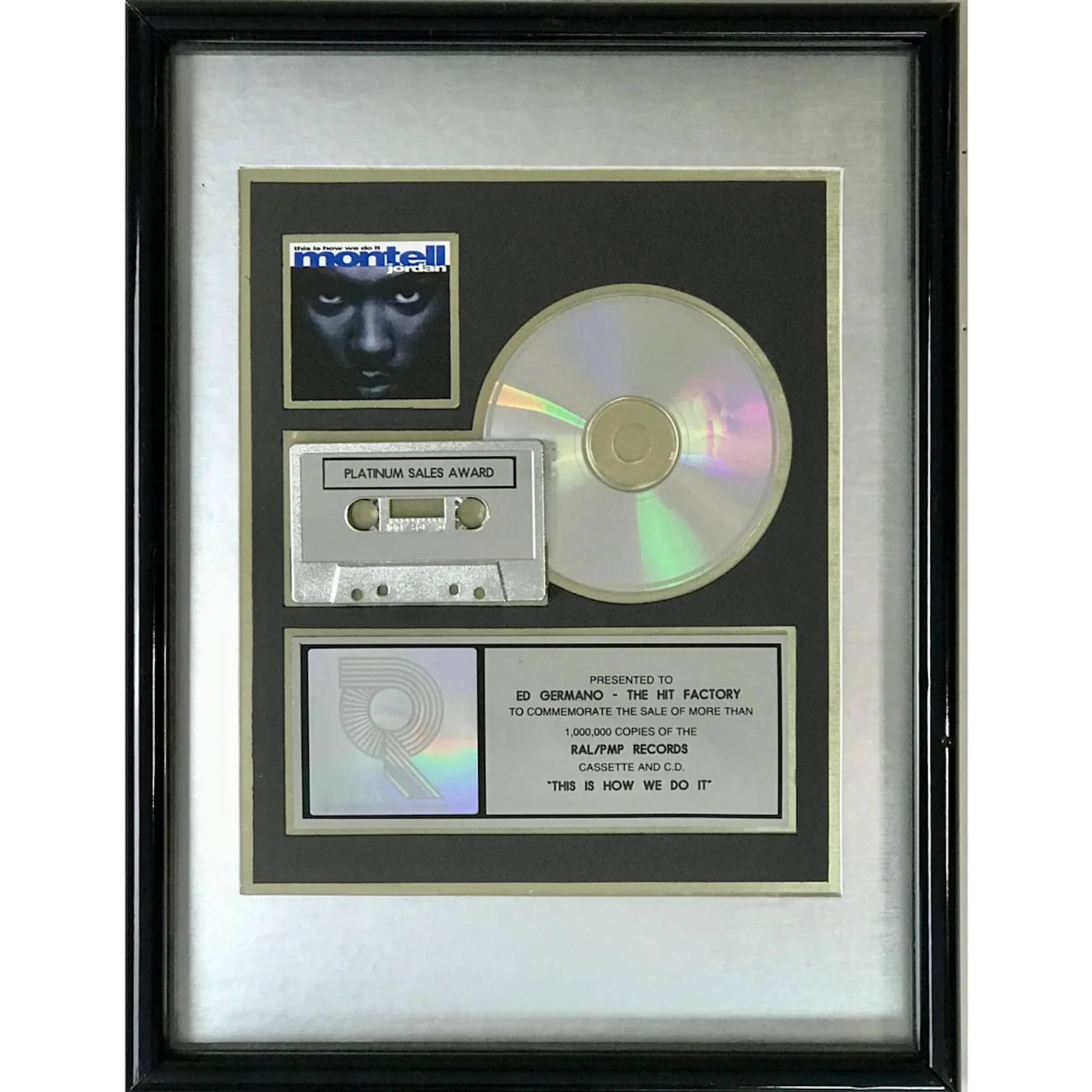 Montell Jordan This Is How We Do It RIAA Platinum Album Award